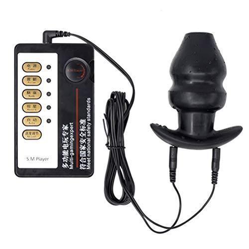 Electro Shock Hollow Butt Plug Anal Speculum Enema Cleaning Anus Electro Stimulation Silicone Adult Sex Toys