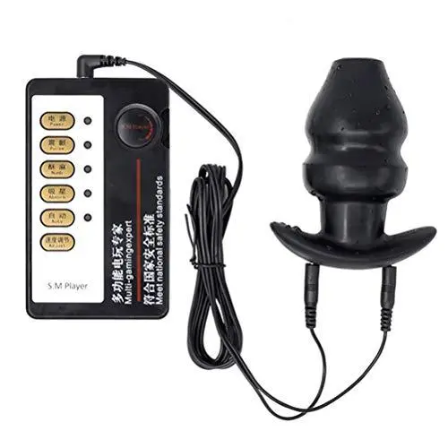 Electro Shock Hollow Butt Plug Anal Speculum Enema Cleaning Anus Electro Stimulation Silicone Adult Sex Toys