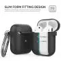 AhaStyle Upgrade AirPods Case Protective Cover (Front LED Visible) Silicone Compatible with Apple AirPods 2 and 1（Black）