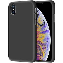 iPhone Xs Case, iPhone X Case, Anuck Soft Silicone Gel Rubber Bumper Case Anti-Scratch Microfiber Lining Hard Shell Shockproof Full-Body Protective Case Cover for iPhone X/Xs 5.8" 2018 - Black