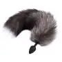 JMS Female Silicone Butt Plug Black Fox Tail Adults Games Flirting Sex Toys