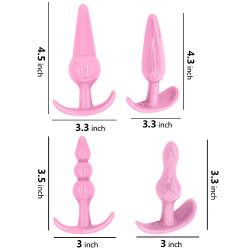 4Pcs Women Soft Medical Silicone Trainer Kit, Silicone Beginner Trainer Kits,Comfortable Medical Kit Pink