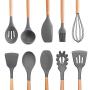 Fenrs Kitchen Utensil Set Silicone Cooking Utensil Set 11pcs/set Wooden Silicone Kitchenware Set For Cooking Baking Tools Heat Resistance Tools Best Kitchen Gadgets Kitchen Tool Set Gift