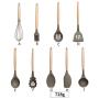 Wood handle Cooking Tools Silicone Kitchen Utensils Gadgets Kitchenware Set Spatula Shovel Spoon Home Kitchen Tools,F