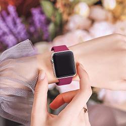 IYOU Sport Band Compatible with Watch Band 38MM 42MM 40MM 44MM, Soft Silicone Replacement Sport Strap Compatible with 2019 Watch Series 5 2018 Watch Series 4/3/2/1