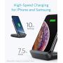 Anker Wireless Charger, PowerWave 7.5 Stand with Internal Cooling Fan, 7.5W for iPhone 11, 11 Pro, 11 Pro Max, Xs Max, XR, XS, X, 8, 8 Plus, 10W for Galaxy S10 S9, Note 10 (with Quick Charge Adapter)
