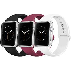 iGK Sport Band Compatible with Apple Watch 38mm 40mm 42mm 44mm, Soft Silicone Sport Strap Replacement Bands for iWatch Apple Watch Series 5, Series 4, Series 3, Series 2, Series 1
