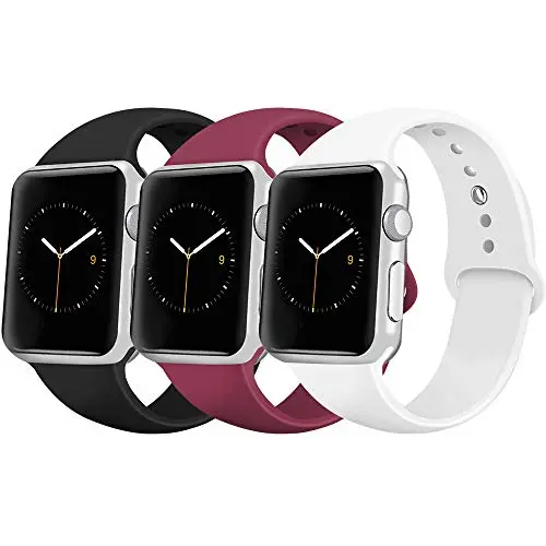 iGK Sport Band Compatible with Apple Watch 38mm 40mm 42mm 44mm, Soft Silicone Sport Strap Replacement Bands for iWatch Apple Watch Series 5, Series 4, Series 3, Series 2, Series 1