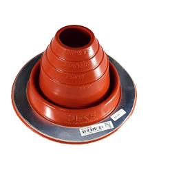 Dektite #2 Red Silicone Metal Roof Pipe Flashing, High Temp, Round Base, Pipe OD 1-3/4" to 3-1/4"