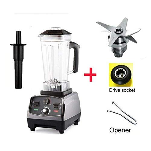 3Hp 2200W Heavy Duty Commercial Grade Automatic Timer Blender Mixer Juicer Fruit Food Processor Ice Smoothies 2L Jar,With Extra 3 Parts,Uk Plug