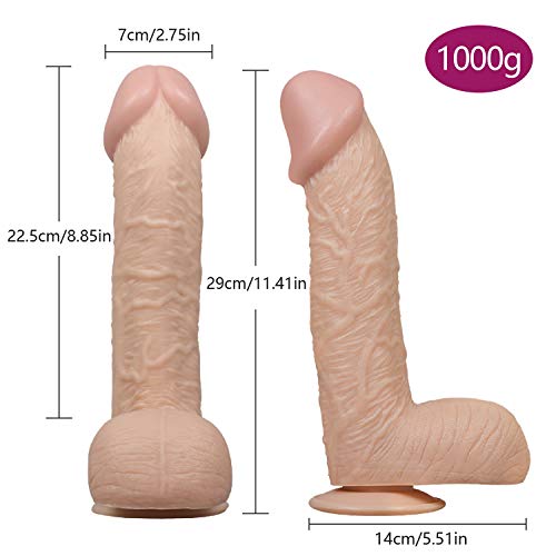 Whtao 11.41 inch Realistic Massager Toys Lifelike Silicone-D?ld? with Suction Cup for Women Whtao