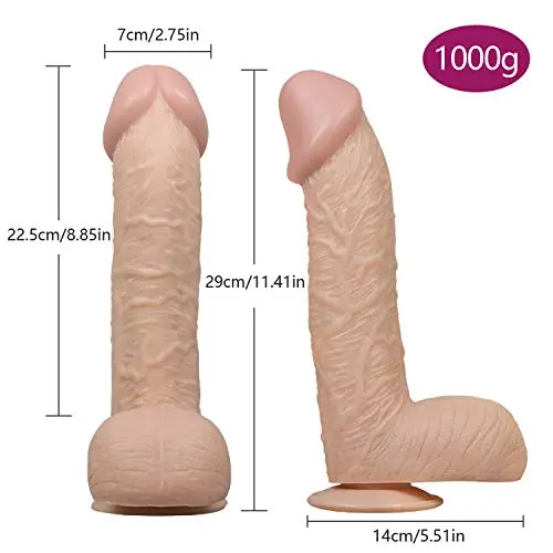 Whtao 11.41 inch Realistic Massager Toys Lifelike Silicone-D?ld? with Suction Cup for Women Whtao