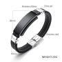 Magnetic Therapy Stainless Steel&Silicone Bracelets Bangle for Men Health Stress Relief Silica Gel Wristband