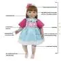 KEIUMI 24 Inch Newborn Girl Realistic Reborn Baby Doll Cloth Body 60 cm with Long Hair Toddler Birthday Gifts (Blue)