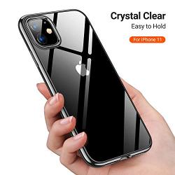 TORRAS Crystal Clear iPhone 11 Case, [Anti-Yellow] Soft Silicone TPU Thin Cover Slim Phone Case for iPhone 11 6.1 inch 2019, Black