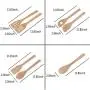 Moligh doll Bamboo Cooking Utensils Set, 7 Pack Kitchen Tools Wooden Spoons and Spatula 11.8, Best for Non Sticky Pans and Cookware