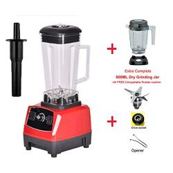 3Hp 2200W Heavy Duty Commercial Grade Blender Mixer Juicer High Power Food Processor Ice Smoothie Bar Fruit Blender,Red Dryjar Fullparts,Eu Plug