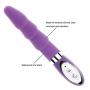 Loveria Vibrating Multispeed Silicone Lovers Ribbed Screw Thread Dildo 100% Pure Medical Grade Silicone Waterproof 10 Powerful Functions G-spot Vibrator Sex Toy for Adults(Purple)