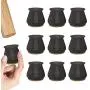 Chair Leg Protectors for Hardwood Floors,Silicone Chair Leg Caps Protectors with Anti-Slip Felt Pads,Free Moving,No Scratches,No Noise with Extra Zip Ties for Furniture Foot Covers Protection(Black)