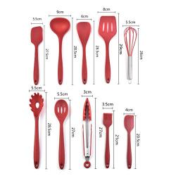 Gwjs Silicone Kitchenware, Non-stick Heat-resistant Cookware Kitchen Ten-piece Kitchen Gadget Kitchen Tool- 29cm(11.4inch)