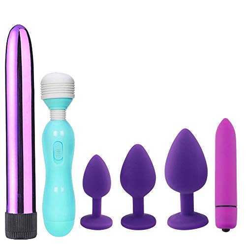 Panzisun Silicone Butt Plug Anal Unisex Sex Stopper Different Size Adult Toys for Men/Women Trainer Couples 6 Pack (Purple)