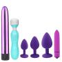 Panzisun Silicone Butt Plug Anal Unisex Sex Stopper Different Size Adult Toys for Men/Women Trainer Couples 6 Pack (Purple)