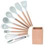 9Pcs/Set Silicone Cooking Utensils Kitchenware Blue Kitchen Frying Pan Turners Scoop Cooking Utensils,As Picture