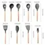 9 Pcs Silicone Cooking Utensils Kitchen Utensils Set Wooden Handle Cooking Tools Silicone Kitchenware Set,9Pcs