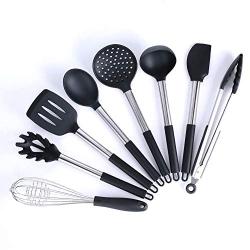 SKYyao Kitchen utensil set Kitchen tools Stainless steel tube handle silicone kitchenware set silicone stainless steel