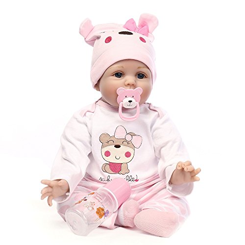 Reborn Baby Dolls 22 inch,Quality Realistic Handmade Babies Dolls Girls Soft Vinyl Silicone Lifelike Kids Gifts / Toys Age 3+, EN71 Certification