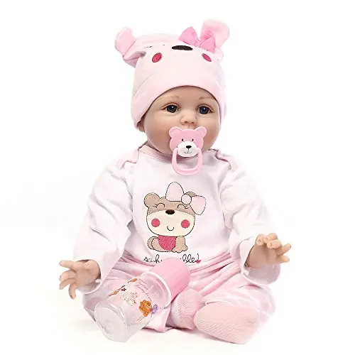 Reborn Baby Dolls 22 inch,Quality Realistic Handmade Babies Dolls Girls Soft Vinyl Silicone Lifelike Kids Gifts / Toys Age 3+, EN71 Certification
