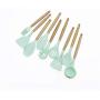 Kitchen Cooking Utensils - Silicone Wood Handle Kitchenware Set - Nonstick Cooking Spoon Shovel Kitchen Spatula - Kitchen Gadget Set, 11 Piece Set