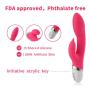 O-GAME Rabbit Vibrarator with 6 Vibrantion Modes Rechargeable Massager Quiet Dual Motor Silicone Toy for Women Couples