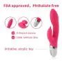 O-GAME Rabbit Vibrarator with 6 Vibrantion Modes Rechargeable Massager Quiet Dual Motor Silicone Toy for Women Couples