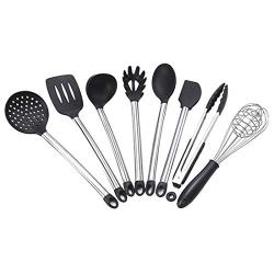 Jiyaru 8 pcs Silicone Kitchen Utensils Heat Resistant Cooking Baking Kitchenware Set