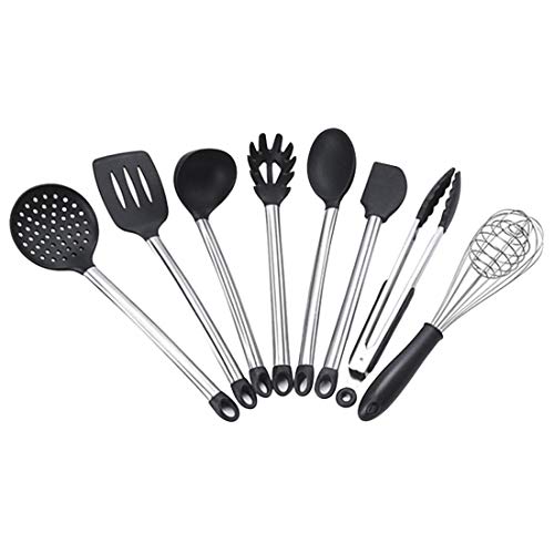 Jiyaru 8 pcs Silicone Kitchen Utensils Heat Resistant Cooking Baking Kitchenware Set