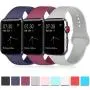 Pack 3 Compatible with Apple Watch Band 38mm 40mm 42mm 44mm Women Men, Soft Silicone Band Replacement for Apple iWatch Series 4, Series 3, Series 2, Series 1