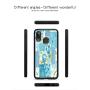 Samsung Galaxy A40 Case, Blue Flower Shock-Absorption TPU Rubber Bumper Samsung Galaxy A40 Case, Ultra Thin Slim Protective Cover for Samsung Galaxy A40-Black