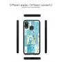 Samsung Galaxy A40 Case, Blue Flower Shock-Absorption TPU Rubber Bumper Samsung Galaxy A40 Case, Ultra Thin Slim Protective Cover for Samsung Galaxy A40-Black