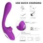 Women Clitorals Sucking 360° Bendable Viabrator, 10 Frequency Sucking 10 Frequency Viabration Medical Silicone for Couples Rechargeable Slient Waterproof Six Toys for Couple（Purple）