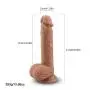 8.4 Inch Realistic Dildo Ultra-Soft Dildo for Beginners with Flared Suction Cup Base for Hands-Free Play, Flexible Dildo with Curved Shaft and Balls for Vaginal G-spot and Anal Play