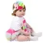 CHAREX Realistic Reborn Baby Dolls Girls, 22 inch Lifelike Toddlers Dolls with Sun Flower Dress, Silicone Dolls Gifts for Children 3+
