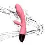Vibrator - Wireless Waterproof & Rechargeable Silicone Vibrators with Multi Speed Dual Wand as Clitorial Toy for Women - HOT Pink