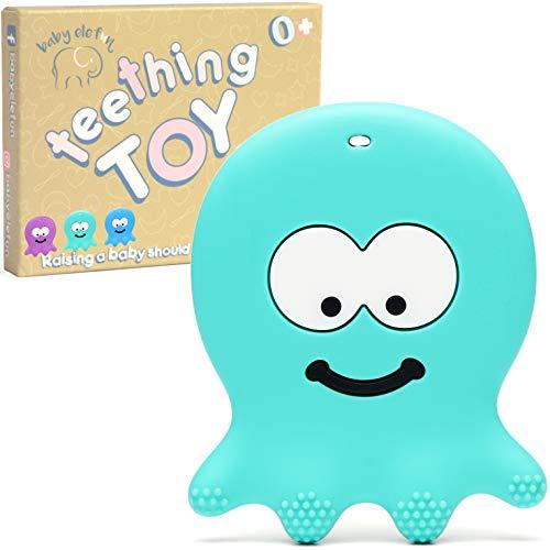 Best Teething Toys for Babies 0-6 Months - BPA Free Silicone - Easy to Hold and Clean, Soft and Highly Effective Octopus Teether, Best for Freezer, Cool 6-12 Months Stocking Stuffers Baby Chew Toys