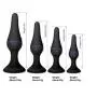 Anal Trainer Kit Butt Plugs Sex Toys 4 Set for Beginner Stimulation toy for Unisex Masturbation 100% Medical Grade Silicone (Black 02)