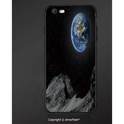 Fashionable iPhone 6S Case with Heavy Duty Protection for iPhone 6S / iPhone 6,Galaxy,Planet Earth Cliffs of Moon Lunar Panorama Art Cosmos Outer Space Print,Blue Black Grey