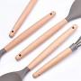 LDGR Pancake Spatula Silicone Kitchen Utensils Gadgets Wood Handle Cooking Tools Kitchenware Set Spatula Shovel Spoon Home Kitchen Tools