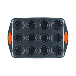 Rachael Ray 54075 Yum-o 12-cup Muffin Pan, Orange Grips