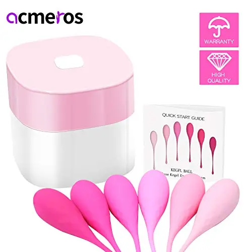 Kegel Exercise Weights - Ben Wa Balls Doctor Recommended for Bladder Control and Pelvic Floor Exercises - Set of 6 Premium Silicone Kegel Balls with Training Kit for Women: Beginners and Advanced