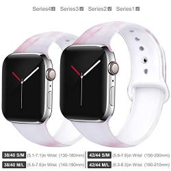 EXCHAR Compatible with Apple Watch Band 40mm 38mm 44mm 42mm Fadeless Pattern Printed Floral Bands Silicone Replacement Band for iWatch Series 5 Series 4/3/2/1 for Women Men